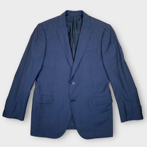 Armani Collezioni Men's M Line Navy Pinstriped Suit 2 Button Wool 2pc - 40R, 32W - Picture 2 of 15